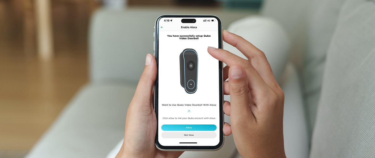 Connect your smart video doorbell with Alexa or OKGoogle to announce visitors