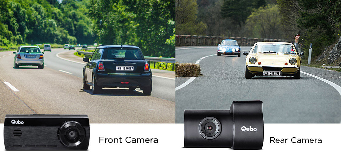 Qubo Car Dash Camera True 4K Dual Channel Front & Rear